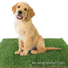 Césped sintético de césped artificial verde para perros jugando